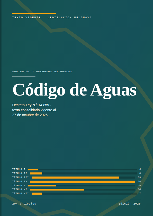 Portada de la edición en PDF de Código de Aguas, texto consolidado vigente al 27 de octubre de 2026