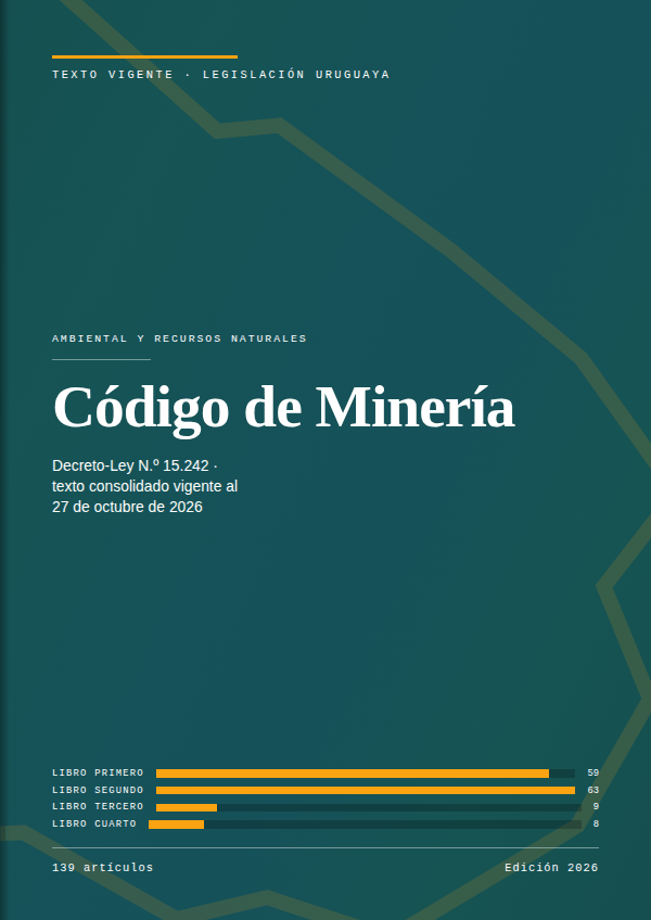 Portada de la edición en PDF de Código de Minería, texto consolidado vigente al 27 de octubre de 2026