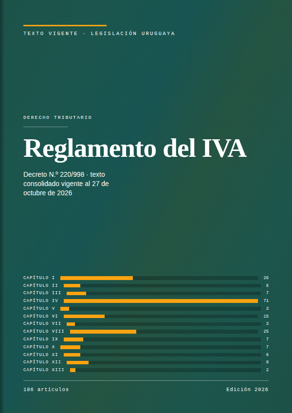 Portada de la edición en PDF de Reglamento del IVA, texto consolidado vigente al 27 de octubre de 2026