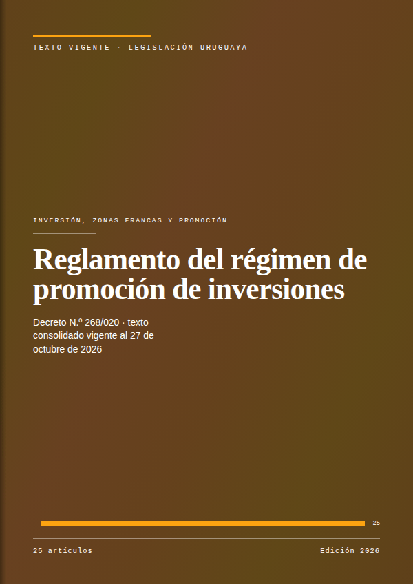 Portada de la edición en PDF de Reglamento del régimen de promoción de inversiones, texto consolidado vigente al 27 de octubre de 2026