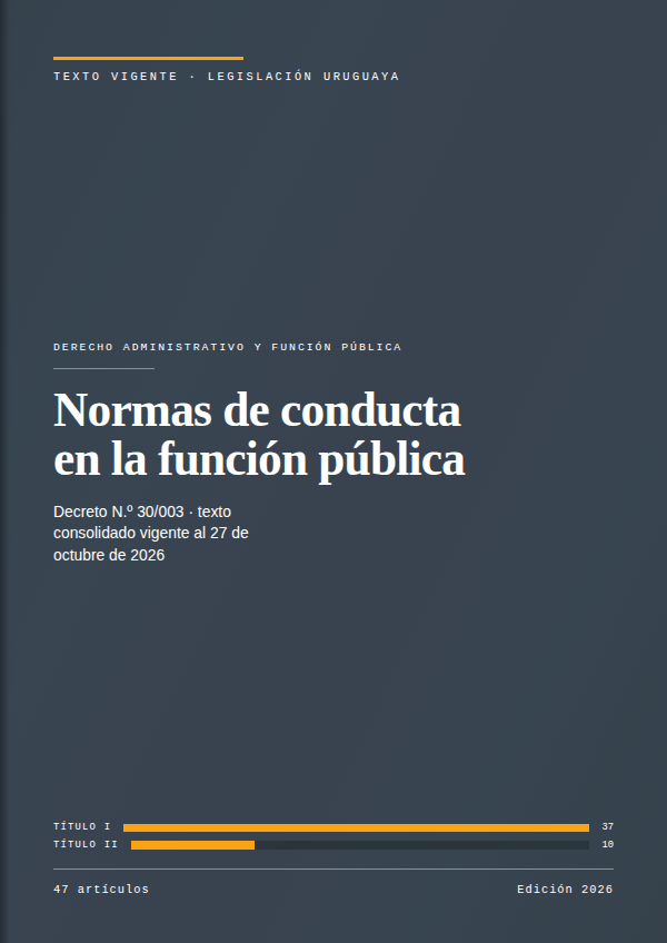 Portada de la edición en PDF de Normas de conducta en la función pública, texto consolidado vigente al 27 de octubre de 2026