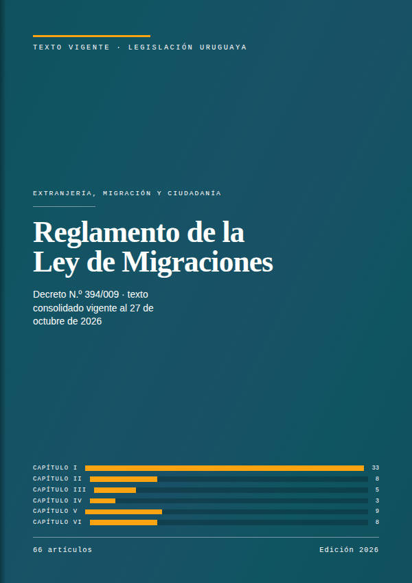 Portada de la edición en PDF de Reglamento de la Ley de Migraciones, texto consolidado vigente al 27 de octubre de 2026