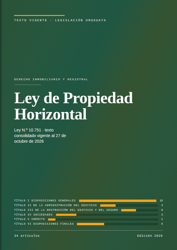 Portada de la edición en PDF de Ley de Propiedad Horizontal, texto consolidado vigente al 27 de octubre de 2026