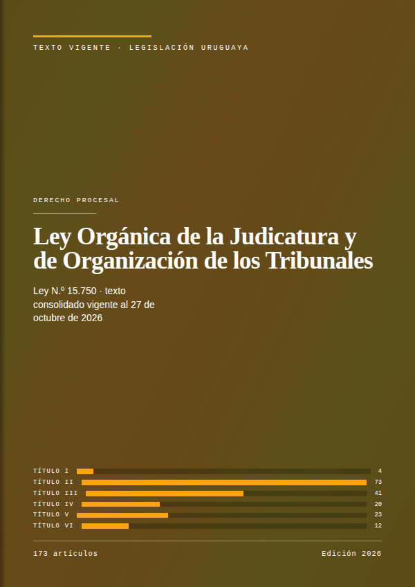 Portada de la edición en PDF de Ley Orgánica de la Judicatura y de Organización de los Tribunales, texto consolidado vigente al 27 de octubre de 2026