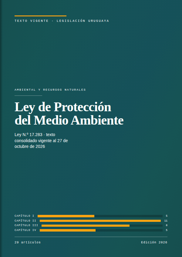 Portada de la edición en PDF de Ley de Protección del Medio Ambiente, texto consolidado vigente al 27 de octubre de 2026