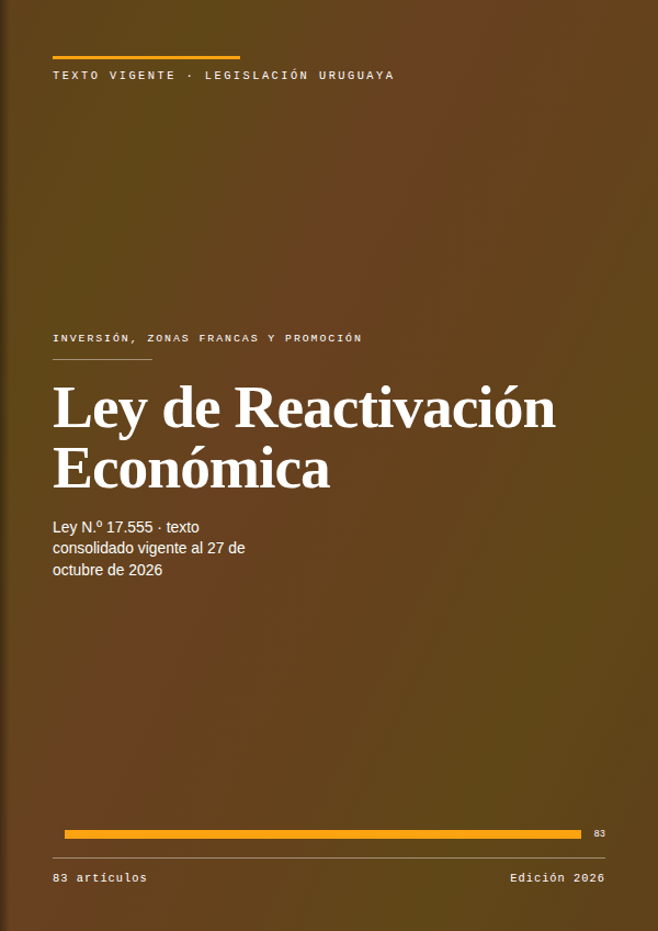 Portada de la edición en PDF de Ley de Reactivación Económica, texto consolidado vigente al 27 de octubre de 2026