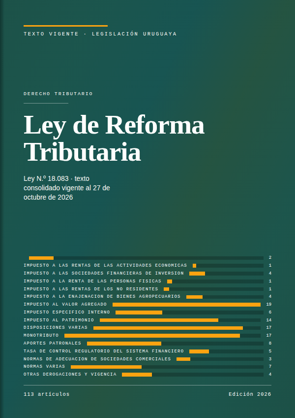 Portada de la edición en PDF de Ley de Reforma Tributaria, texto consolidado vigente al 27 de octubre de 2026