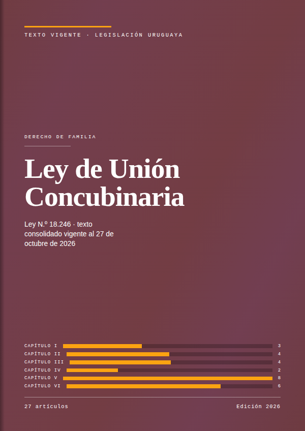 Portada de la edición en PDF de Ley de Unión Concubinaria, texto consolidado vigente al 27 de octubre de 2026