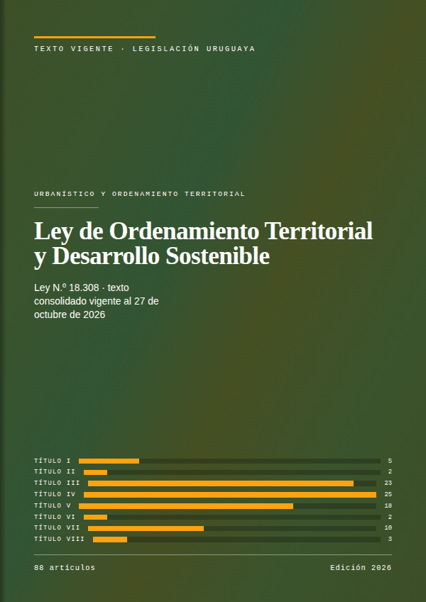 Portada de la edición en PDF de Ley de Ordenamiento Territorial y Desarrollo Sostenible, texto consolidado vigente al 27 de octubre de 2026