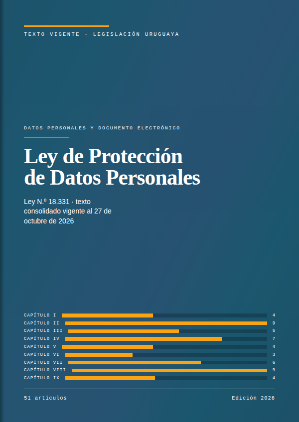 Portada de la edición en PDF de Ley de Protección de Datos Personales, texto consolidado vigente al 27 de octubre de 2026