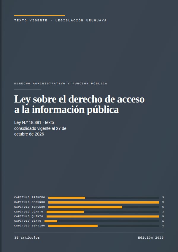 Portada de la edición en PDF de Ley sobre el derecho de acceso a la información pública, texto consolidado vigente al 27 de octubre de 2026