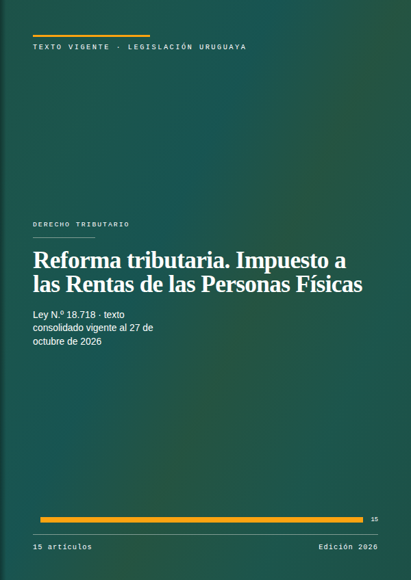 Portada de la edición en PDF de Reforma tributaria. Impuesto a las Rentas de las Personas Físicas, texto consolidado vigente al 27 de octubre de 2026