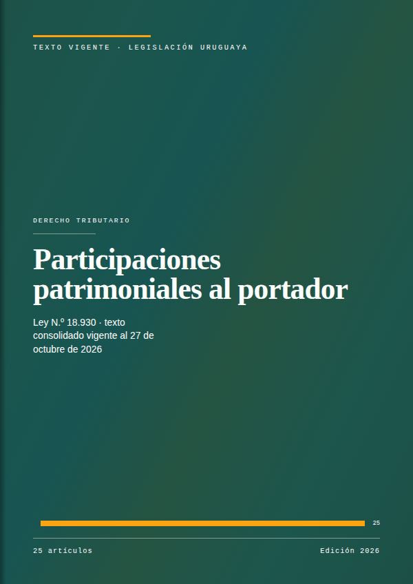 Portada de la edición en PDF de Participaciones patrimoniales al portador, texto consolidado vigente al 27 de octubre de 2026