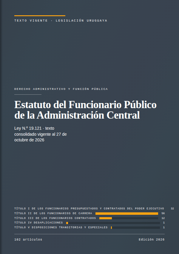 Portada de la edición en PDF de Estatuto del Funcionario Público de la Administración Central, texto consolidado vigente al 27 de octubre de 2026