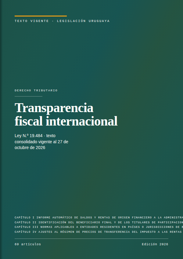 Portada de la edición en PDF de Transparencia fiscal internacional, texto consolidado vigente al 27 de octubre de 2026