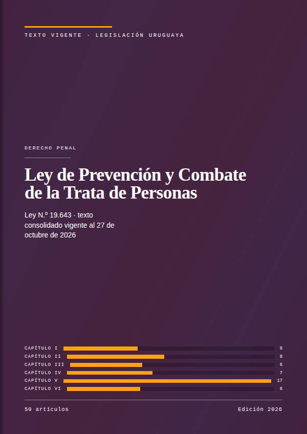 Portada de la edición en PDF de Ley de Prevención y Combate de la Trata de Personas, texto consolidado vigente al 27 de octubre de 2026