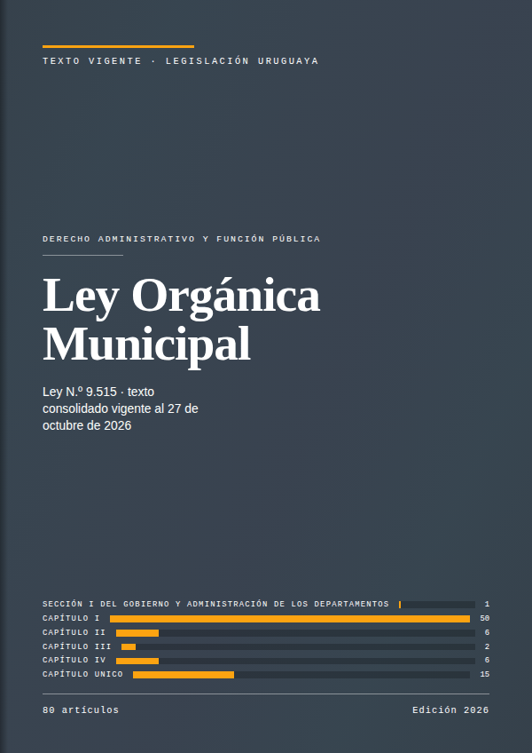 Portada de la edición en PDF de Ley Orgánica Municipal, texto consolidado vigente al 27 de octubre de 2026
